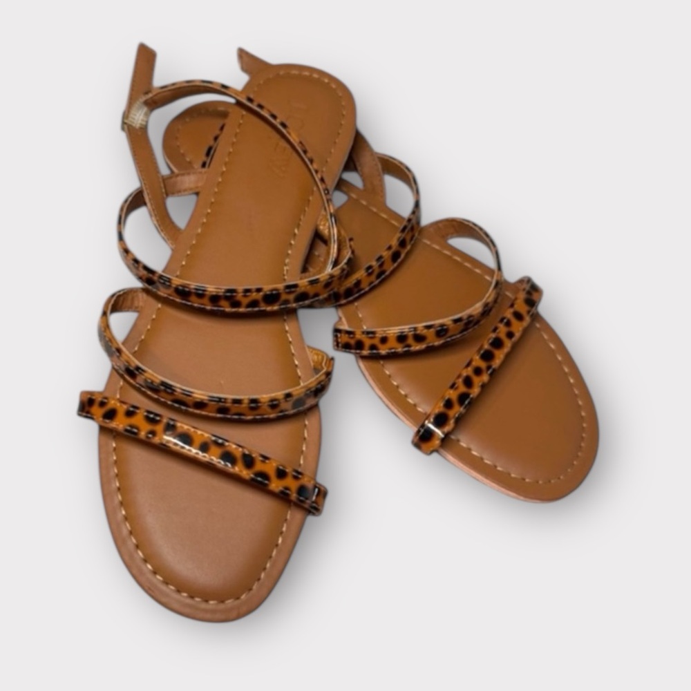J. Crew Black Pecan Brown Ankle Strap Sandals, size 7 (fit small like 6.5)